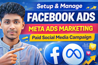 setup and manage facebook ads meta ads marketing paid social media campaign