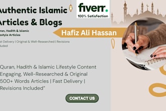write authentic islamic articles,blogs and content