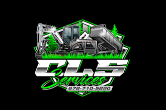 create wonderful excellent roll off dumpster and excavation logo design