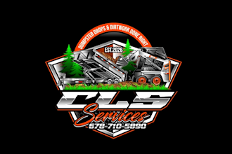 create professional roll off dumpster and skid steer logo design