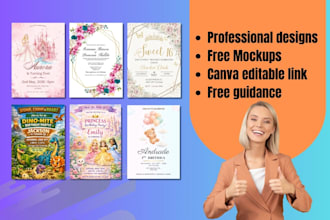 design digital products for etsy wedding invitation design canva template