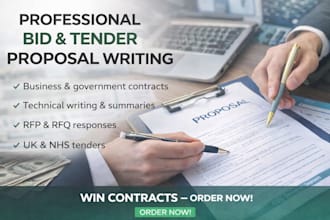 bid contract and tender proposal writing for businesses proposal review