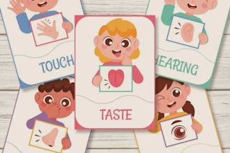 create montessori flashcards and learning cards for kids