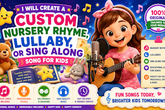 create a custom nursery rhyme, lullaby, or sing along song for kids