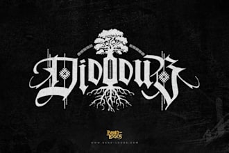 design a wicked, branch style metal logo for folk projects