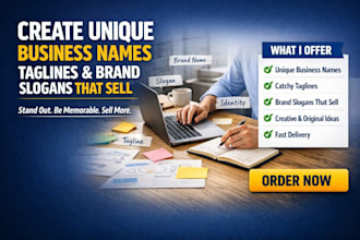 create unique business names taglines and brand slogans that sells
