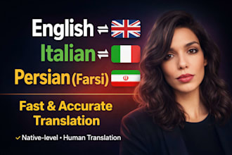 translate english, italian and persian manually