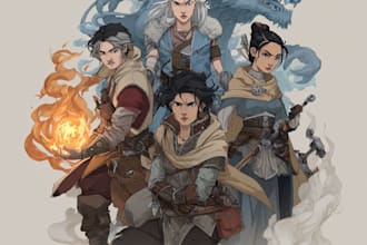 fantasy character and dnd character illustration