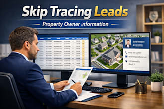 provide verified skip tracing, property owner contract information for real es