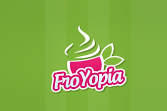 make tea coffee logo with self serve frozen yogurt store