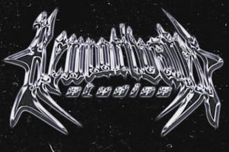 design a chrome type logo with a 90s metal vibe
