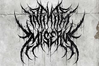 create a shadowy, ethereal metal wordmark