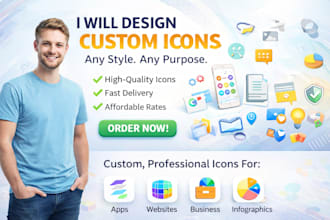 design custom icon design for apps and websites