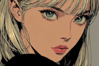 draw manga comic book, webtoon anime illustration