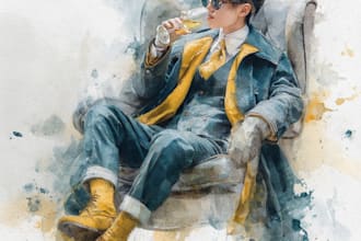 create watercolor portrait illustration
