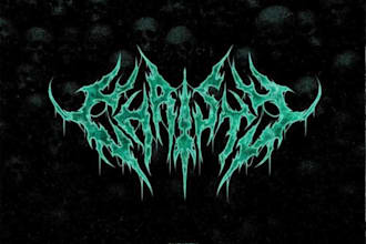 draw a blackened death metal logo for underground bands