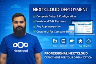 deploy nextcloud server with talk, app integration and custom company UI