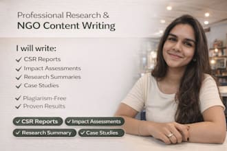 write professional csr reports, impact assessment, proposals