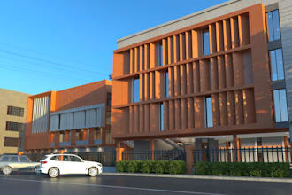 do photorealistic 3d architectural exterior rendering and building design