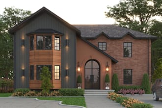 do photorealistic 3d architectural exterior rendering and building design