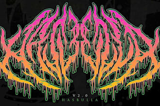 design a glitched metal logo for digital artists