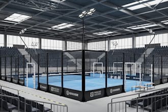 design 3d padel court, tennis pickleball court basketball court badminton courts