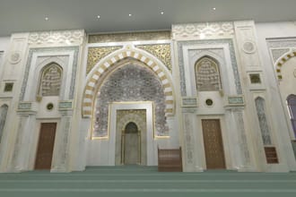 design 3d mosque and religious building interior and exterior
