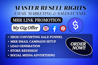 scale your master resell rights digital products  email campaign sales funnels