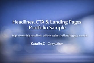 write high converting headlines, ctas and landing page copy