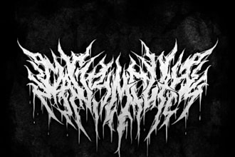 create a slamming, gore soaked brutal metal logo