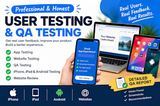 do user testing for app, website or webapp testing, website testing, app testing