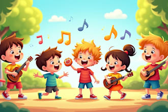 create and produce kids songs, educational song