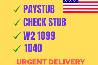 do paystub, check stubs, tax returns, w2, 1099 and 1040