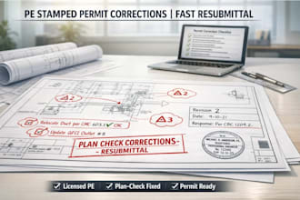 fix rejected permit drawings with licensed pe stamped corrections