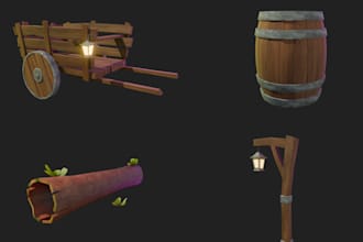 create stylized lowpoly 3d assets for games and renders