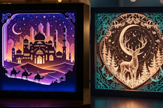 design a custom 3d led light box and 3d shadow box for unique gifts