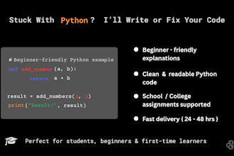 write or fix simple python programs for beginners