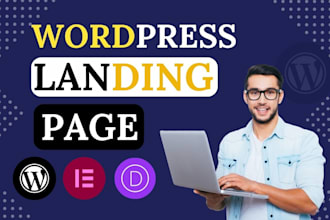 build design a wordpress landing page using divi or elementor