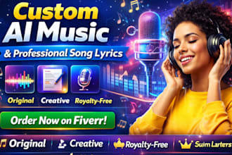 make custom ai music, song lyrics writing, ai music production, ai song