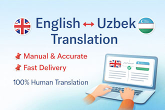 translate english to uzbek and uzbek to english manually