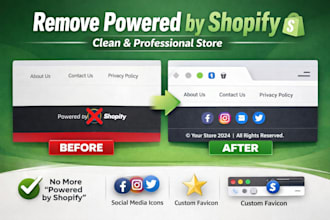 remove add powered by shopify from your store backend social media icons favicon