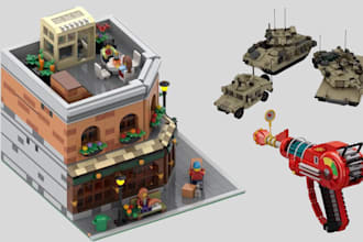 design custom detailed lego model, lego set with PDF instruction moc