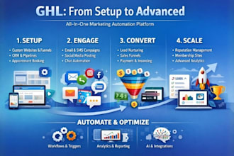 setup gohighlevel funnels, automations, email and CRM