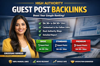 provide high authority guest post backlinks for google ranking