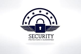 make security brand eye protection cyber shield logo design