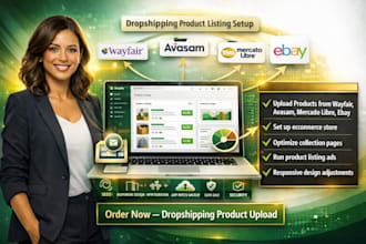upload dropshipping product listing setup wayfair avasam mercado libre ebay