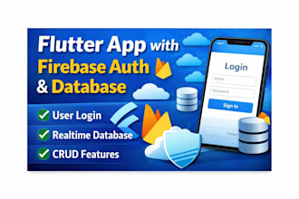 build a flutter app with firebase authentication and database