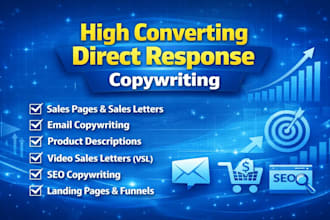 be your high converting direct response copywriter, email copy, ghost copywriter