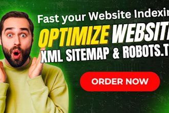 create optimize XML sitemap and robots txt for fast indexing