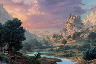 digitally paint fantasy landscape